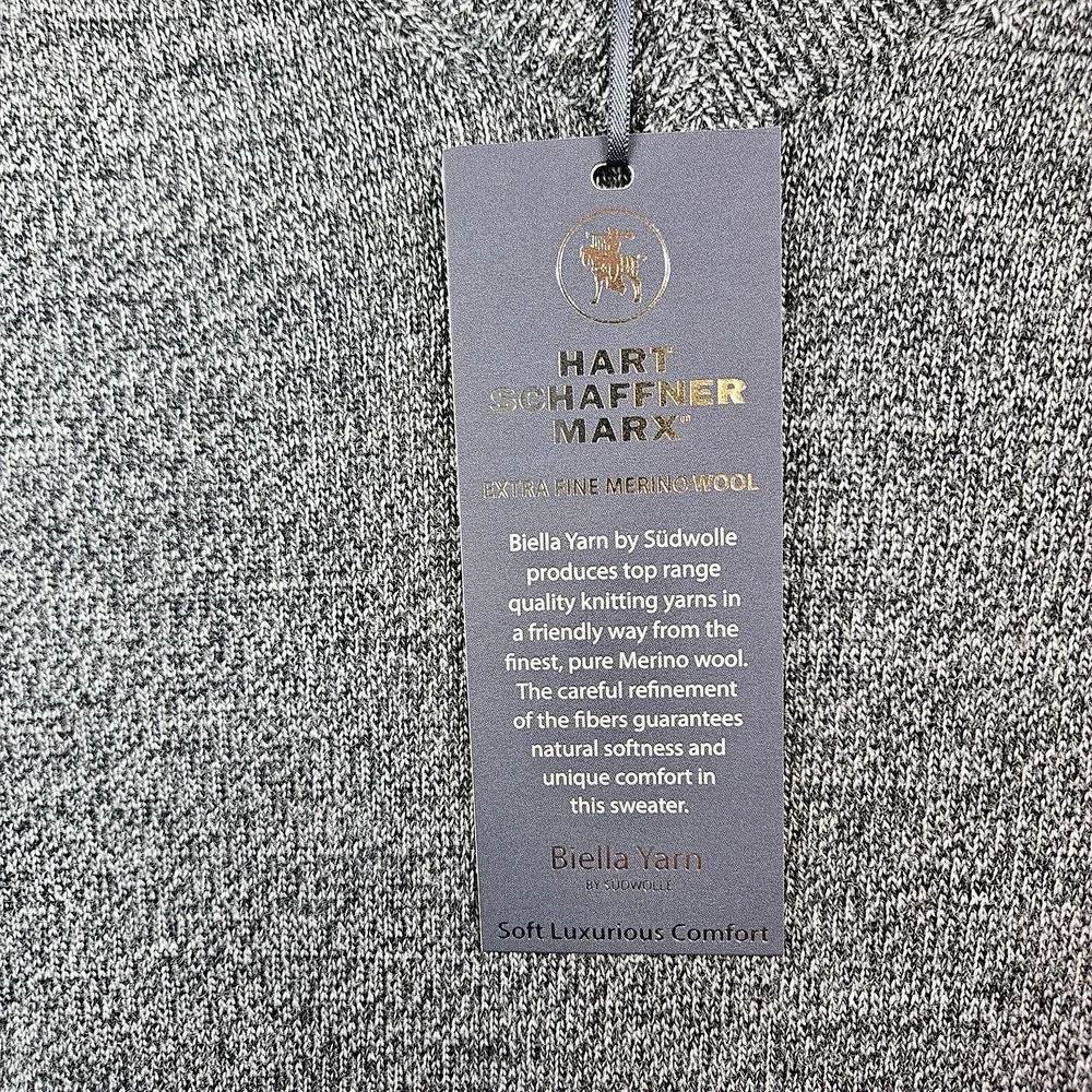 $99 NWT Hart Schaffner Marx 2XT 2X Tall Sweater Men Merino Wool‎ V-Neck Gray NEW